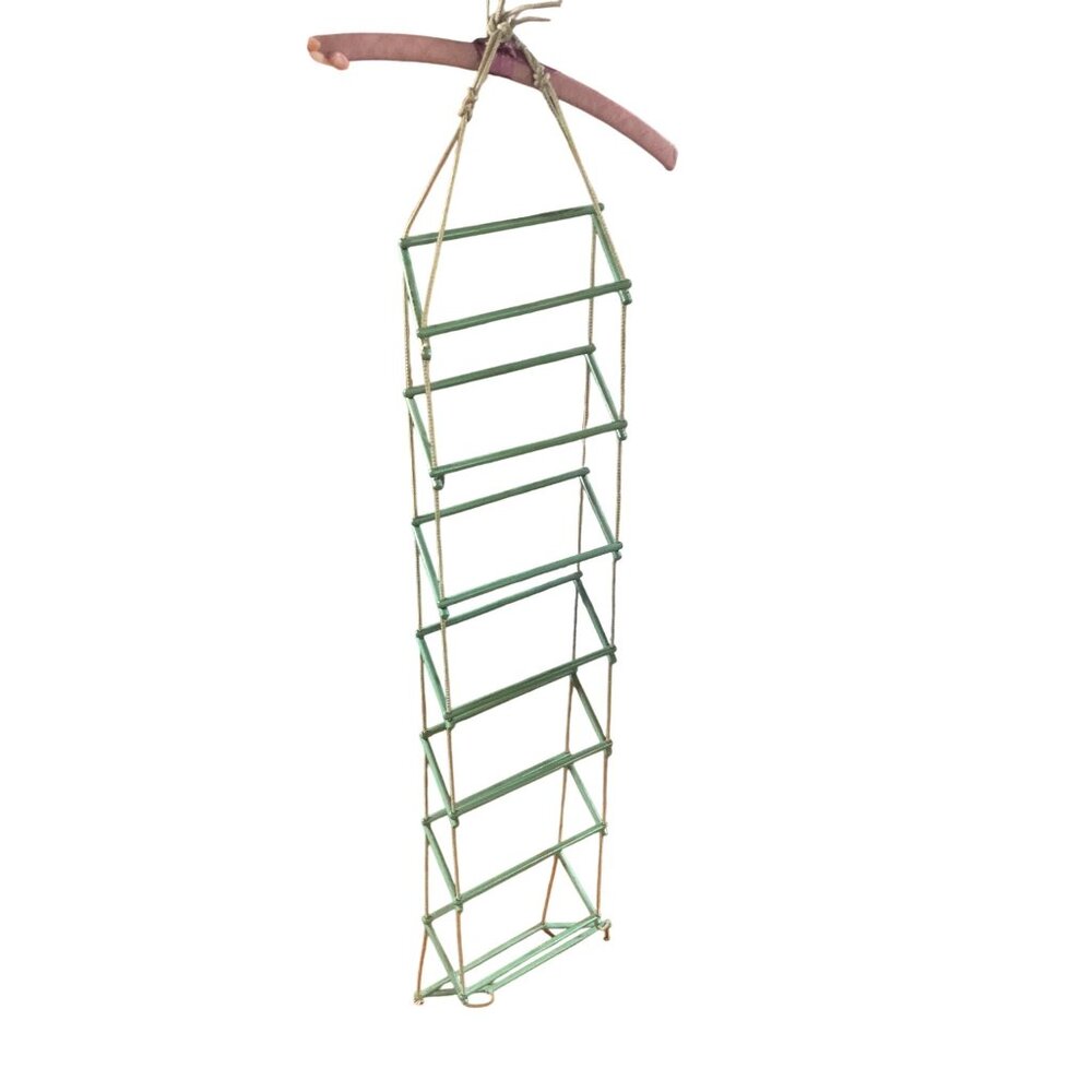 Rare Antique Shoe Caddy Wooden Ladder Style Holds at least 7 pairs of heels